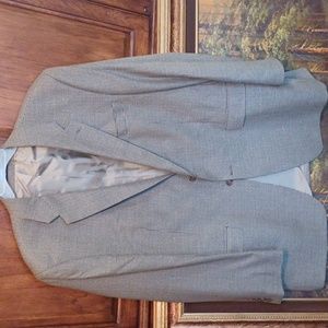 Chaps Men’s 46L Beige Multi Houndstooth Silk Wool Blazer